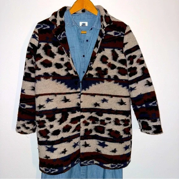 Vilagallo Cream and Brown Teddy Jacket with Cozy Texture - Medium to Large - Picture 3 of 8